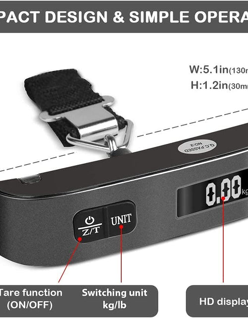 Load image into Gallery viewer, Luggage Scale, Portable Digital Hanging Baggage Scale for Travel, Suitcase Weight Scale with Rubber Paint, 110 Pounds, Battery Included
