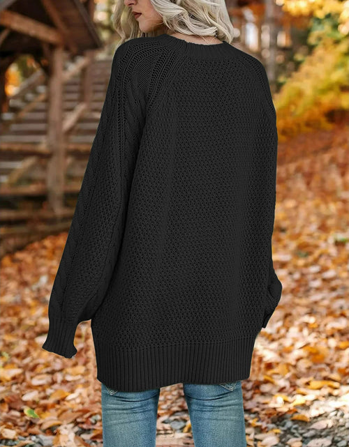 Load image into Gallery viewer, Oversized Sweaters for Women Cable Knit Chunky Pullover Sweater
