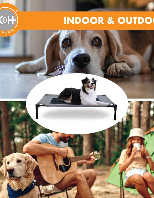 Load image into Gallery viewer, Original Pet Cot Elevated Dog Bed Gray/Black Mesh Large 30 X 42 X 7 Inches
