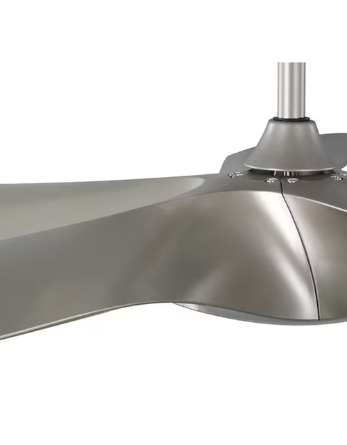Load image into Gallery viewer, Vernal 60-In Painted Nickel with Painted Nickel Blades LED Covered Outdoor Smart Propeller Ceiling Fan with Light and Remote Control Included 5 -Blade
