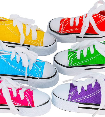 6 Mini Sneakers Colorful Cotton Shredding Foraging Treat Chew Parrot Parakeets Cockatiels Conures and Similar Birds