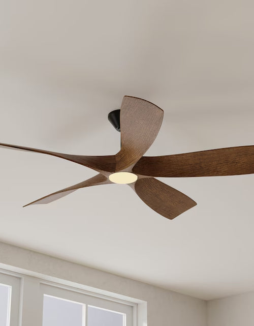 Load image into Gallery viewer, Vernal 60-In Painted Nickel with Painted Nickel Blades LED Covered Outdoor Smart Propeller Ceiling Fan with Light and Remote Control Included 5 -Blade
