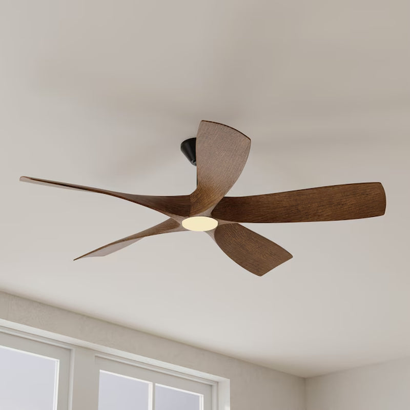 Vernal 60-In Painted Nickel with Painted Nickel Blades LED Covered Outdoor Smart Propeller Ceiling Fan with Light and Remote Control Included 5 -Blade