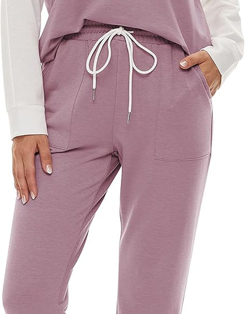 Load image into Gallery viewer, Two Piece Outfits for Women,Long Sleeve Crewneck Pullover Tops and Pants Sweatsuits Lounge Set with Pockets
