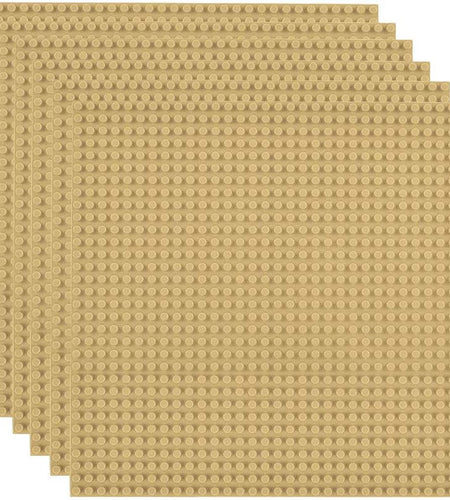 Classic Baseplates Building Base for Building Bricks 100% Compatible with Major Brands-Baseplate 10" X 10", Pack of 6 (Sand Color)