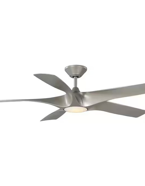 Load image into Gallery viewer, Vernal 60-In Painted Nickel with Painted Nickel Blades LED Covered Outdoor Smart Propeller Ceiling Fan with Light and Remote Control Included 5 -Blade
