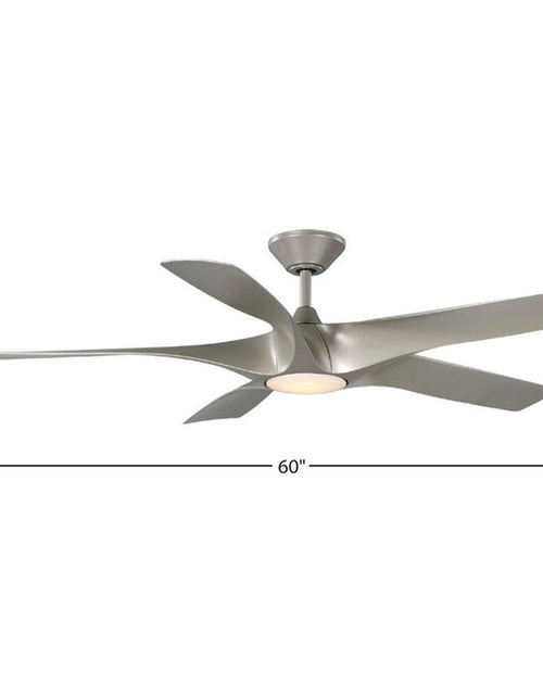 Load image into Gallery viewer, Vernal 60-In Painted Nickel with Painted Nickel Blades LED Covered Outdoor Smart Propeller Ceiling Fan with Light and Remote Control Included 5 -Blade
